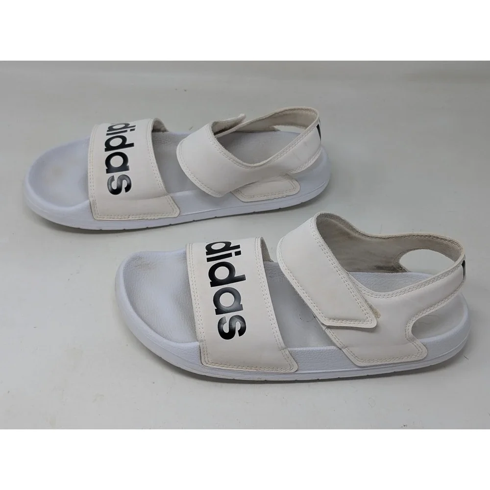 Adidas Adilette FW5360 Men's Size 8 White‎ Ankle Strap Sandals VTG